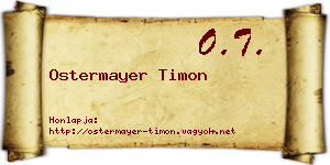 Ostermayer Timon névjegykártya